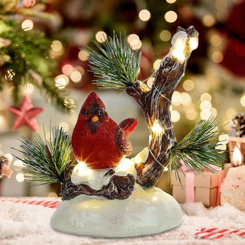 Resin Cardinal LED Décor